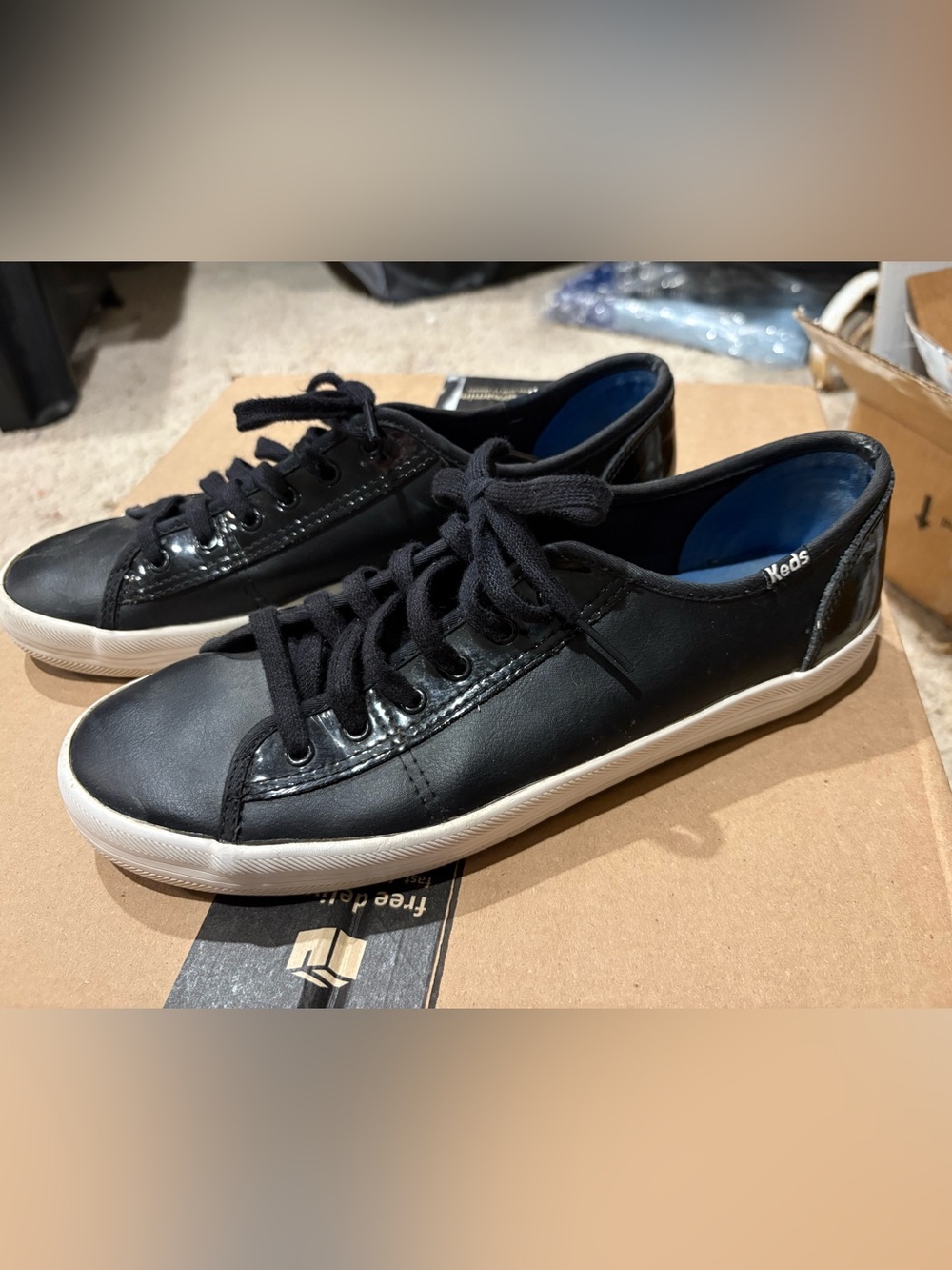 Keds Black Low-Top Sneakers with White Sole